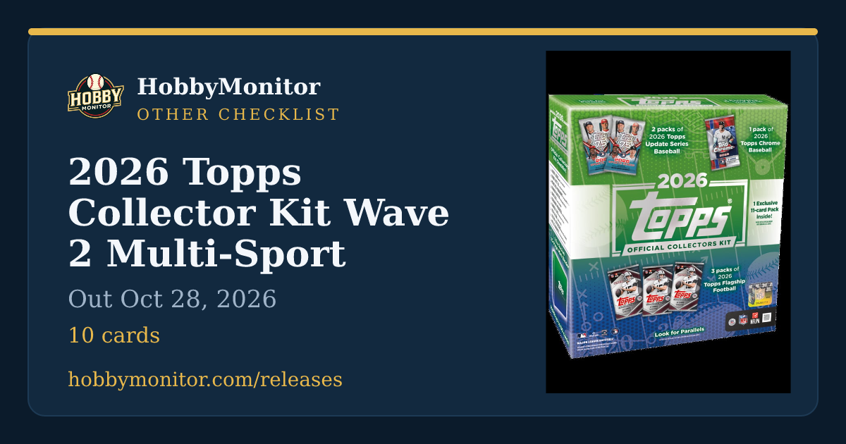 2026 Topps Collector Kit Wave 2 Multi-Sport Checklist | HobbyMonitor