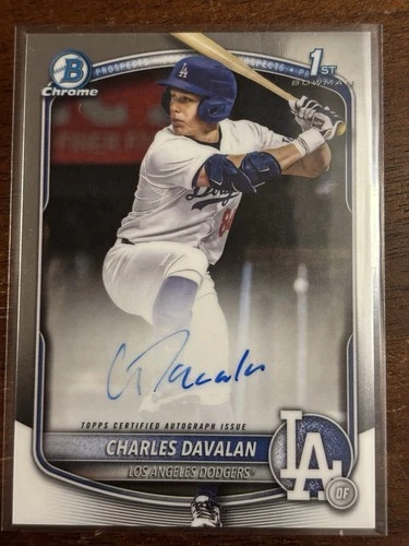2025 Bowman Draft Chrome Prospect Auto Charles Davalan, 1st Bowman