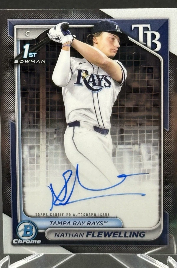 2024 Bowman Draft Chrome Prospect Auto Nathan Flewelling, 1st Bowman