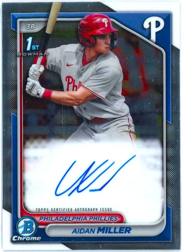 2024 Bowman Chrome Prospect Auto Aidan Miller, 1st Bowman