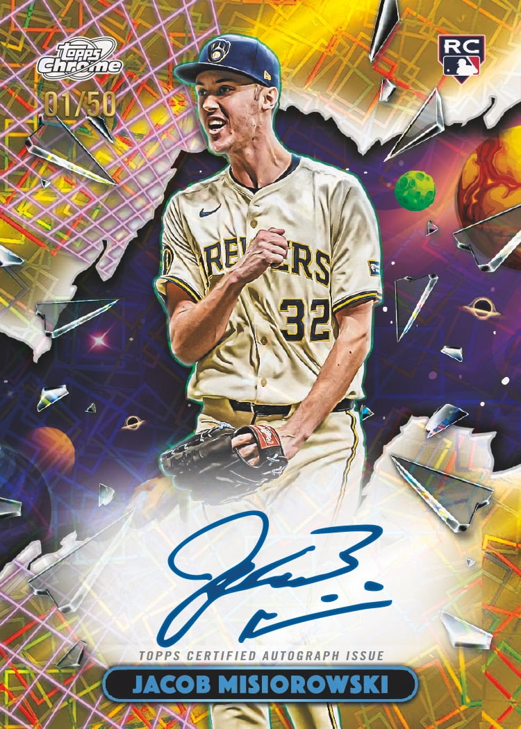 2026 Topps Cosmic Chrome Jacob Misiorowski Gold Interstellar Refractor Autograph 01/50