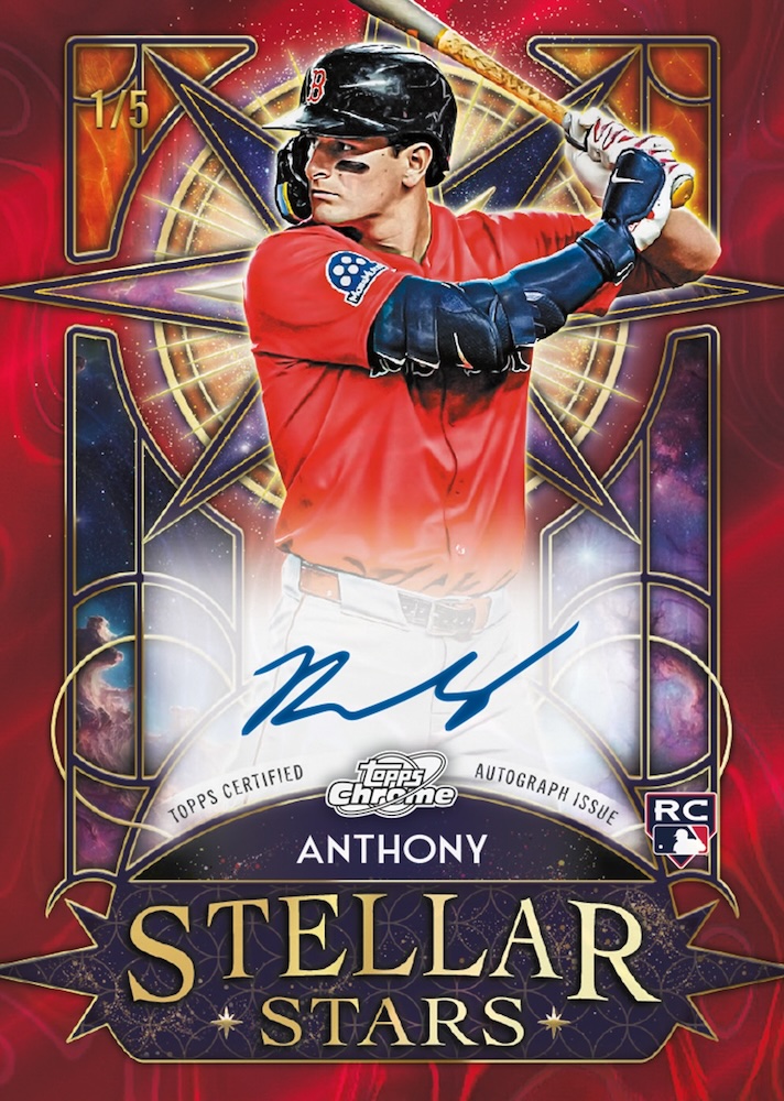 2026 Topps Cosmic Chrome Roman Anthony Stellar Stars Autograph Red Flare 1/5