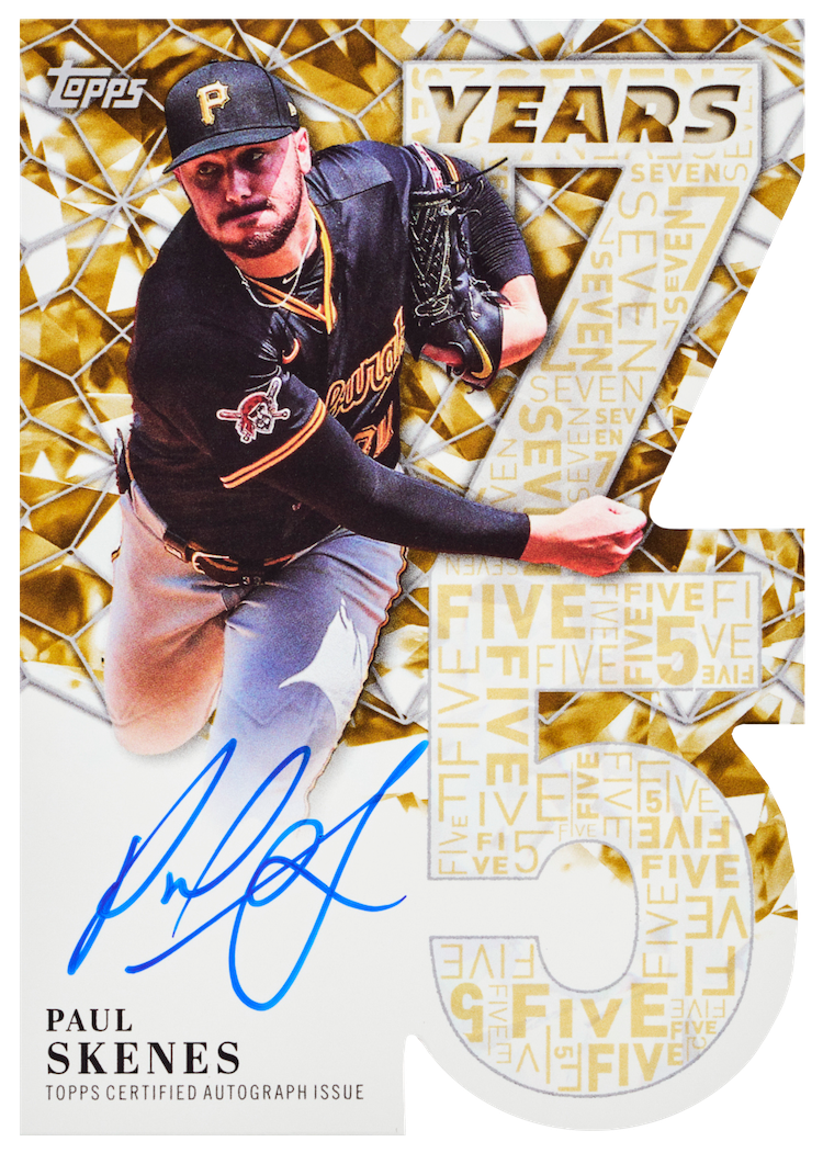 2026 Topps Series 1 Baseball Paul Skenes 75 Years of Topps Die Cut Autograph, no serial number on the front