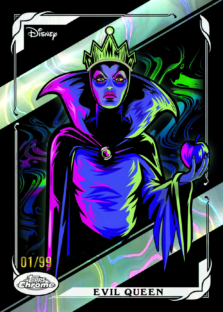 2026 Topps Disney Neon Evil Queen Neon Villains Lava numbered 01/99