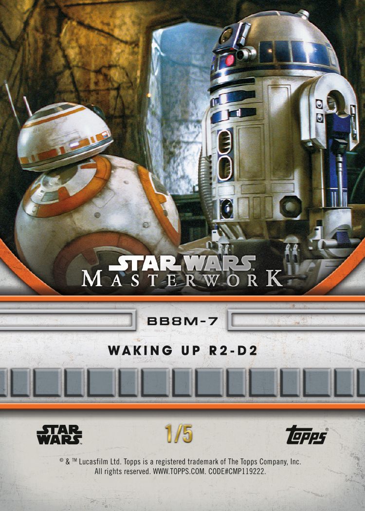 2025 Topps Star Wars Masterwork BB-8 Waking Up R2-D2 card BB8M-7 numbered 1/5