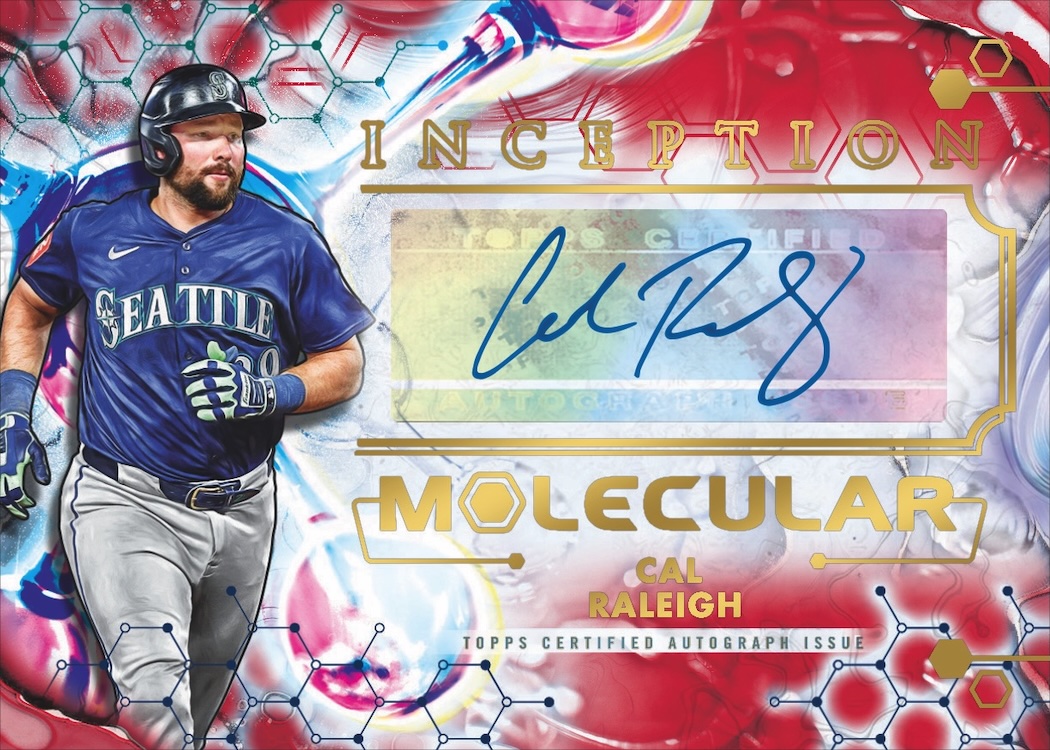 2025 Topps Inception Baseball Cal Raleigh Inception Molecular Autographs, no serial number on the front