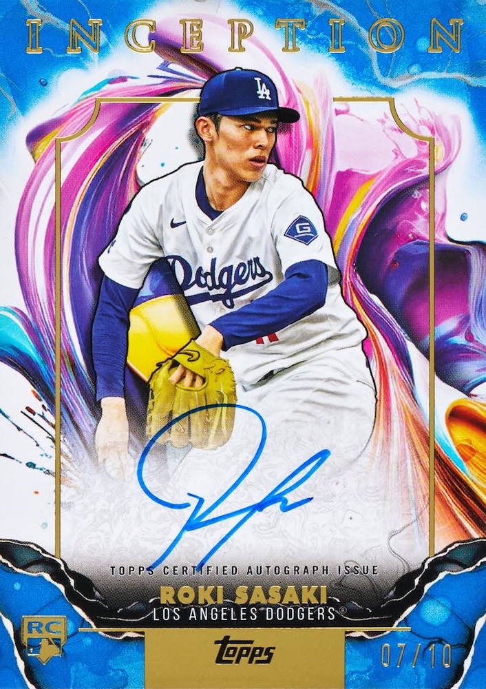 2025 Topps Inception Baseball Roki Sasaki Rookie and Emerging Stars Autographs numbered 07/10
