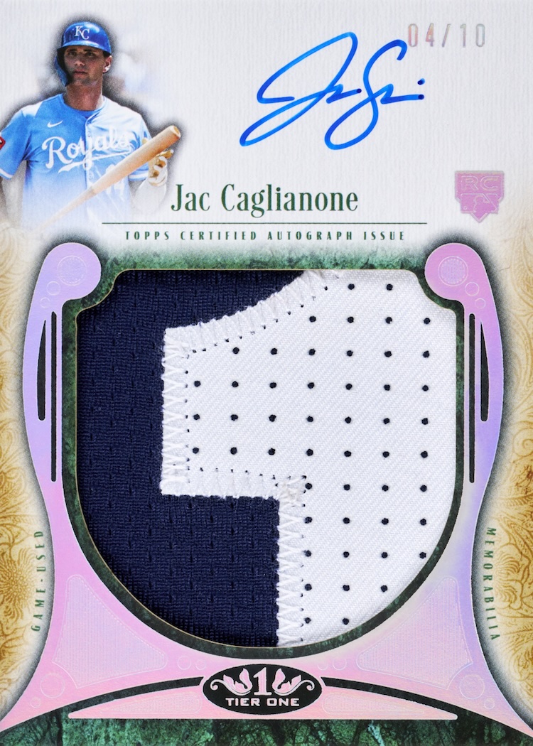 2026 Topps Tier One Baseball Jac Caglianone Autographed Prodigious Patches rookie patch autograph numbered 04/10