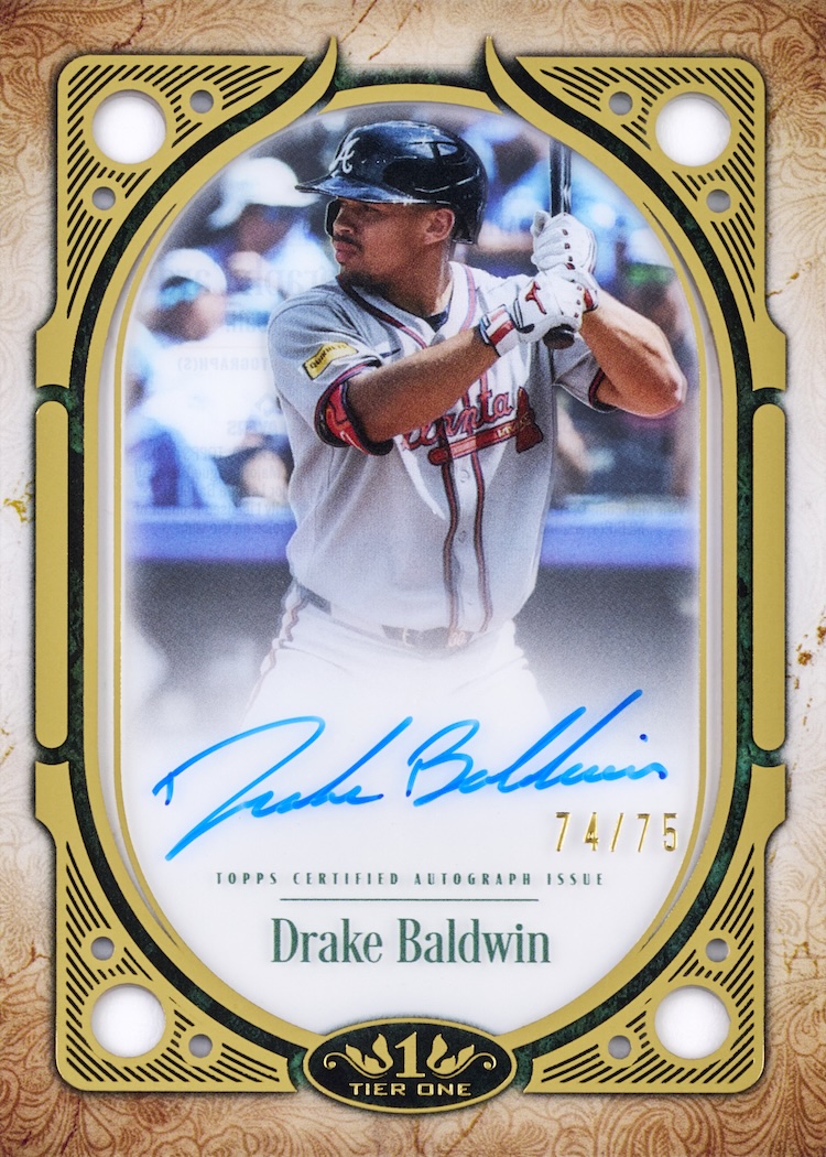 2026 Topps Tier One Baseball Drake Baldwin Clearly Perfect Autographs numbered 74/75