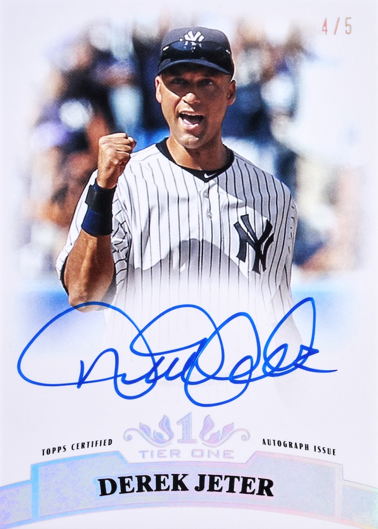 2026 Topps Tier One Baseball Derek Jeter Retro 2011 Base Autographs numbered 4/5