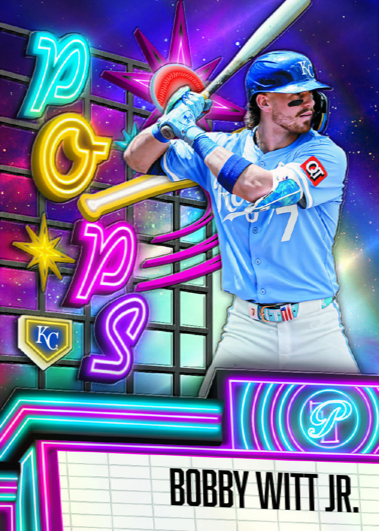 2026 Topps Pristine Baseball Bobby Witt Jr. Pristine Pops insert, no serial number on the front