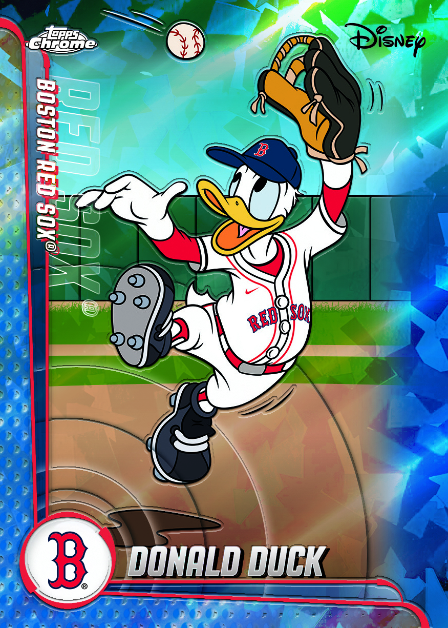 2026 Topps Chrome Sapphire Disney Donald Duck Mickey & Friends MLB Home Jersey, Boston Red Sox, Blue Sapphire