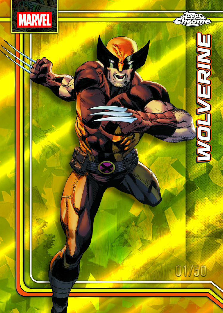 2026 Topps Chrome Sapphire Marvel Wolverine Gold Sapphire numbered 01/50
