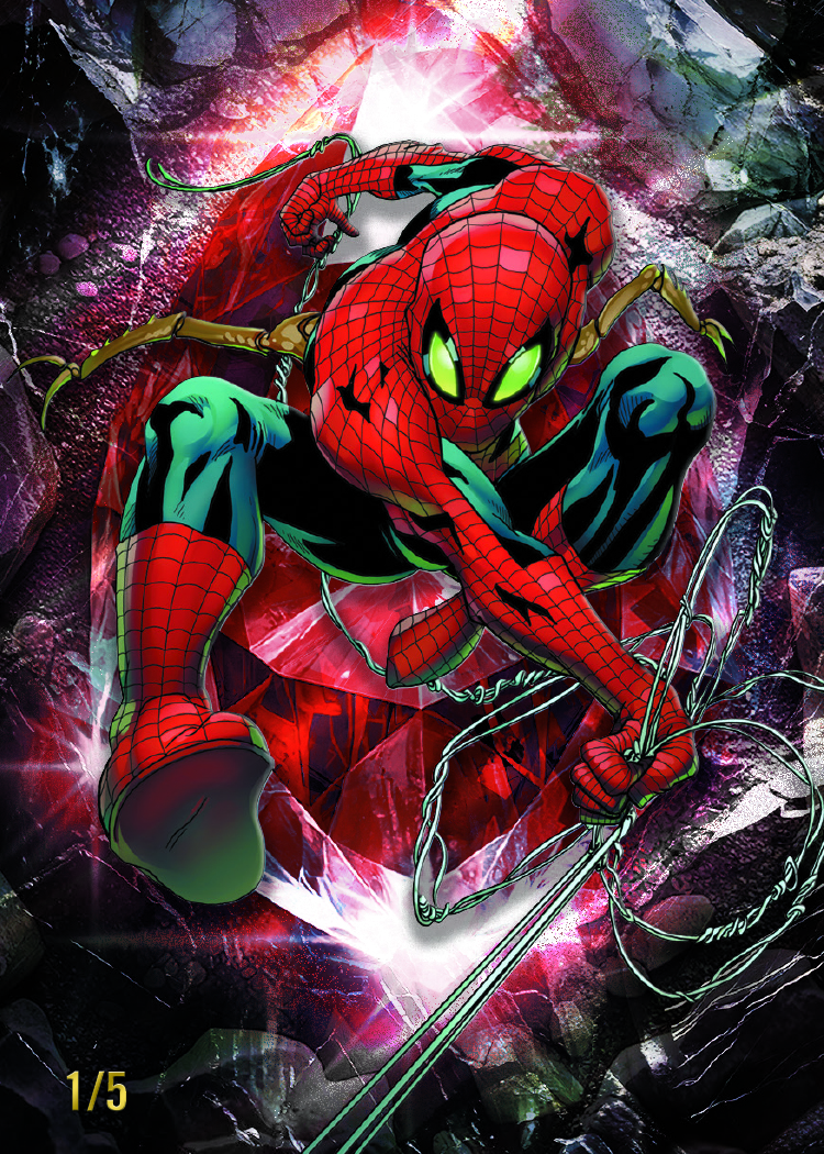 2026 Topps Chrome Sapphire Marvel Spider-Man Hidden Gems Ruby numbered 1/5