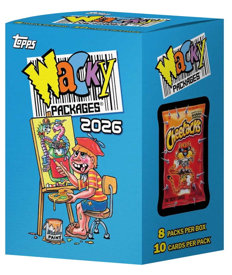 2026 Topps Wacky Packages All New Series box, 8 packs per box and 10 cards per pack
