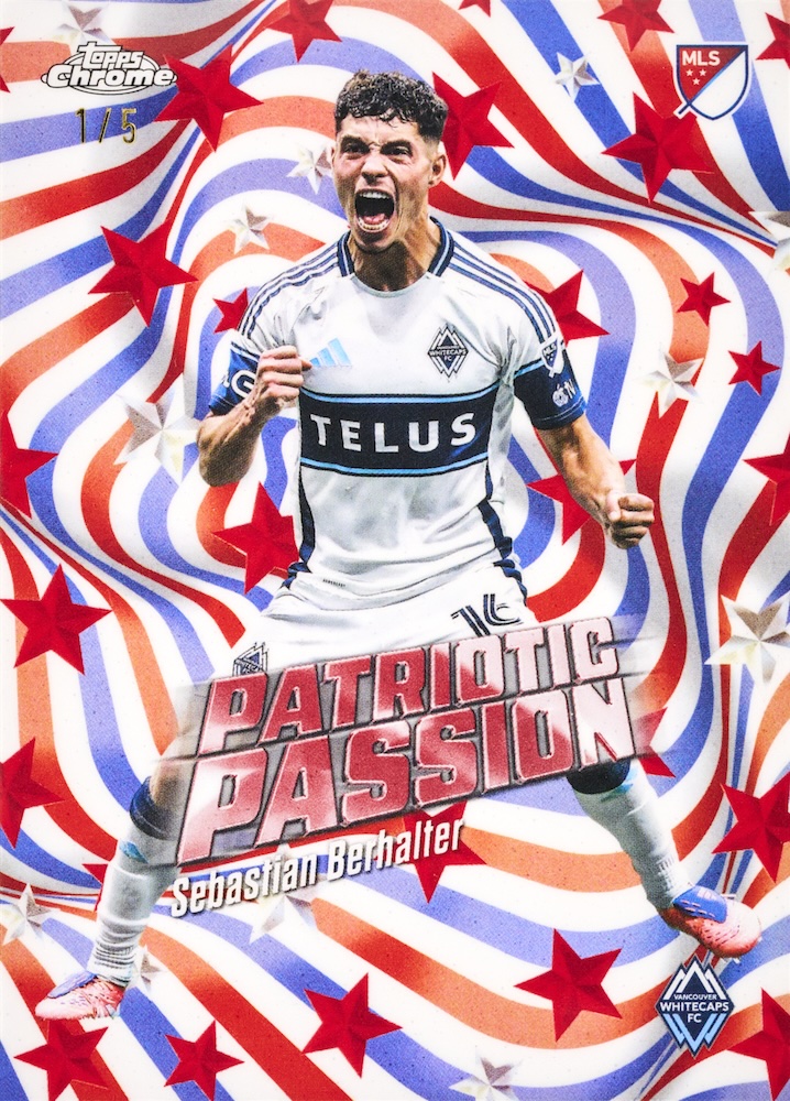 2026 Topps Chrome MLS Sebastian Berhalter Patriotic Passion numbered 1/5