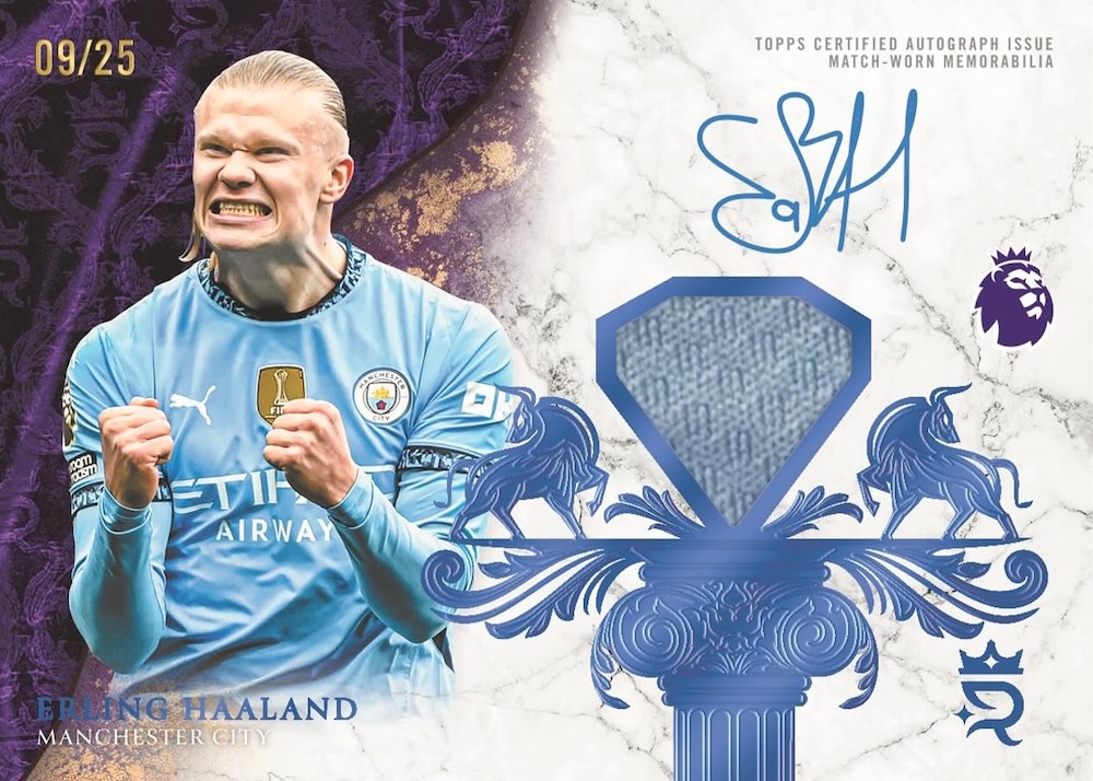 2026-27 Topps Royalty Premier League Erling Haaland match-worn memorabilia autograph numbered 09/25