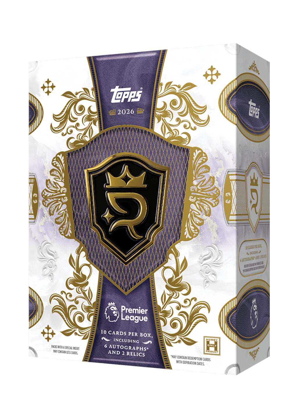 2026 Topps Royalty Premier League hobby box, 10 cards per box including 6 autographs and 2 relics