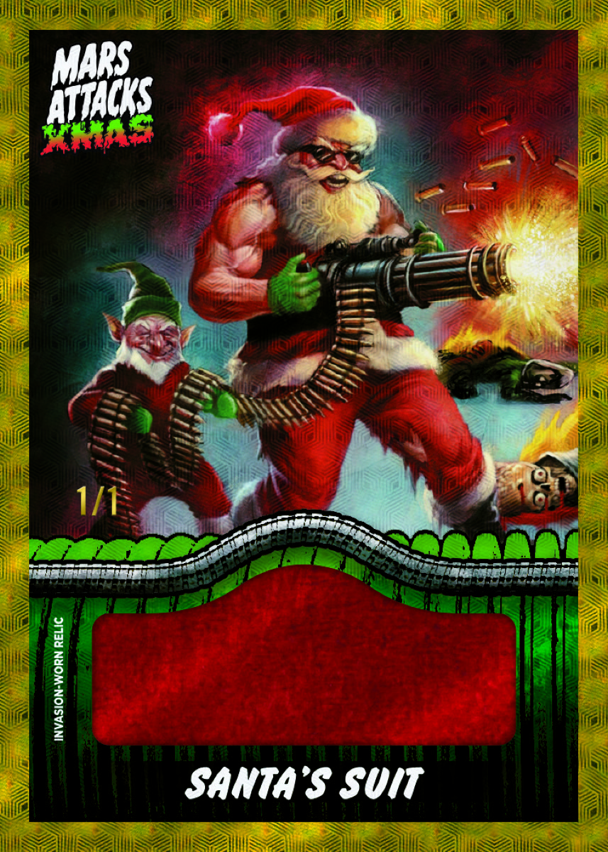 2026 Topps Mars Attacks Christmas Invasion Worn Relics Santa's Suit numbered 1/1