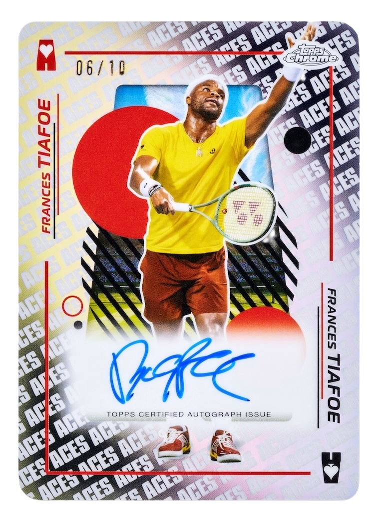 2026 Topps Chrome Tennis Frances Tiafoe Aces autograph numbered 06/10