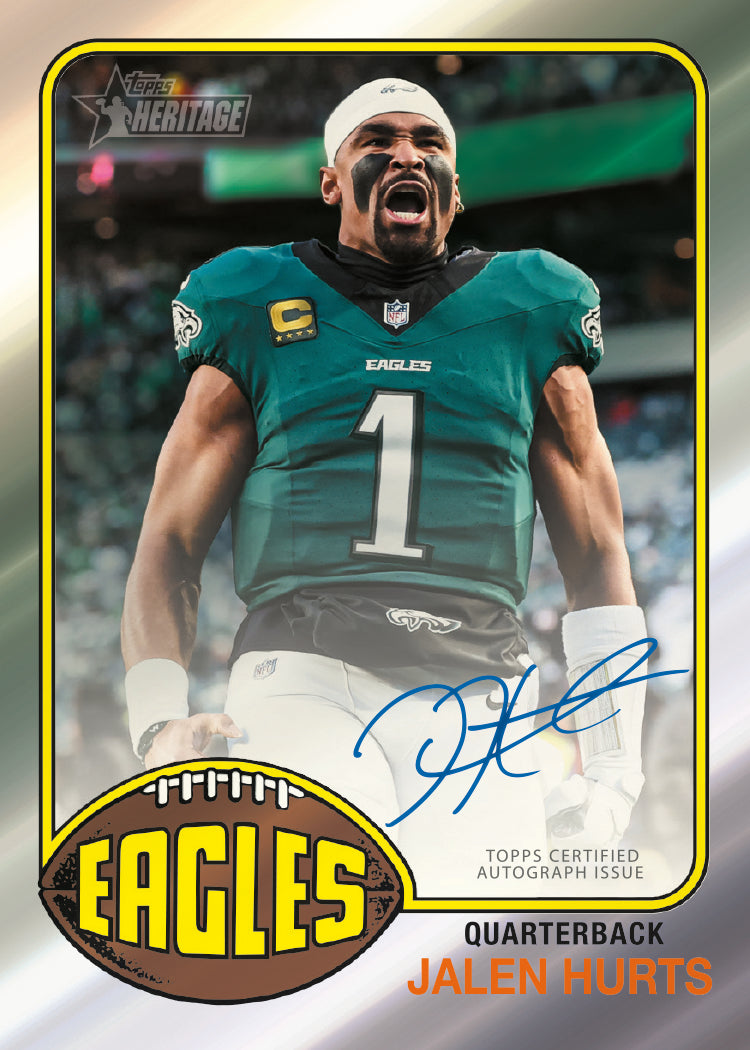 2026 Topps Heritage Football Jalen Hurts Base Card Chrome Autograph Variation