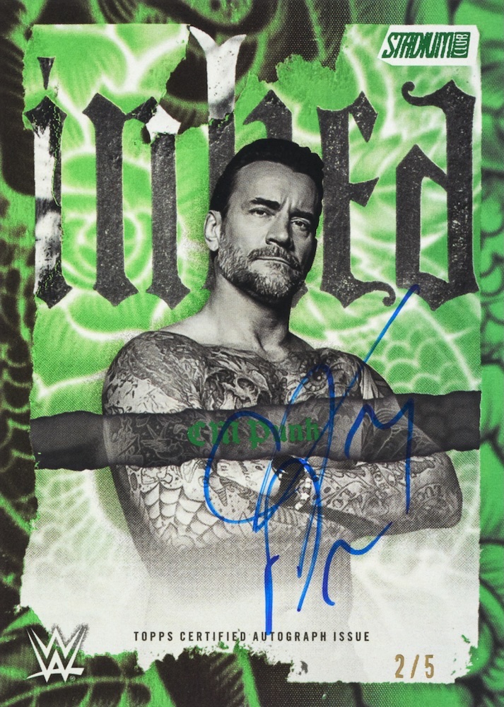 2026 Topps Stadium Club WWE CM Punk Inked Autograph numbered 2/5