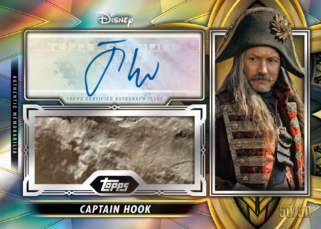 2026 Topps Vault Disney Vault Autograph Relics Captain Hook autograph relic numbered 50/50