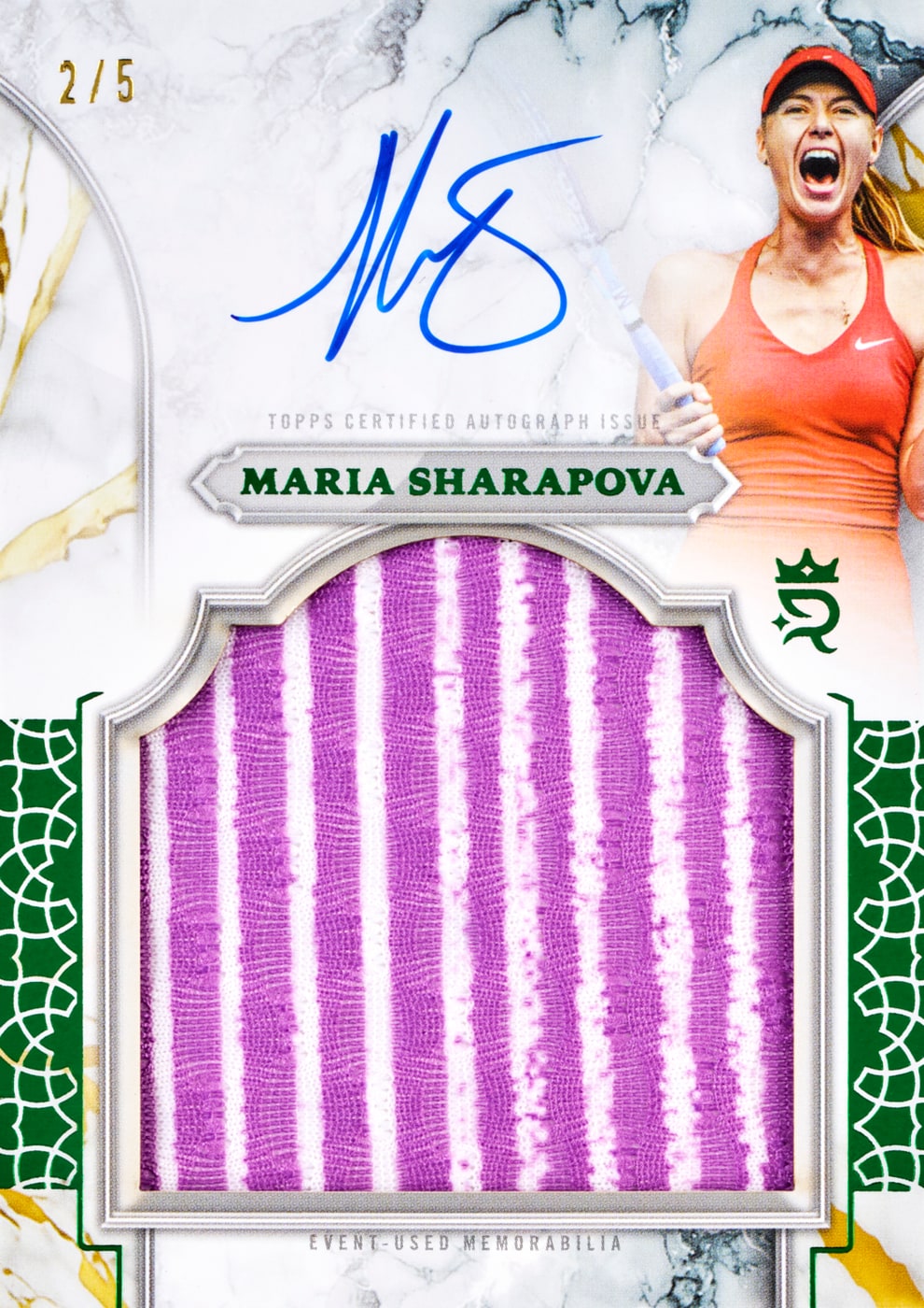 2026 Topps Royalty Tennis Maria Sharapova event-used memorabilia autograph numbered 2/5
