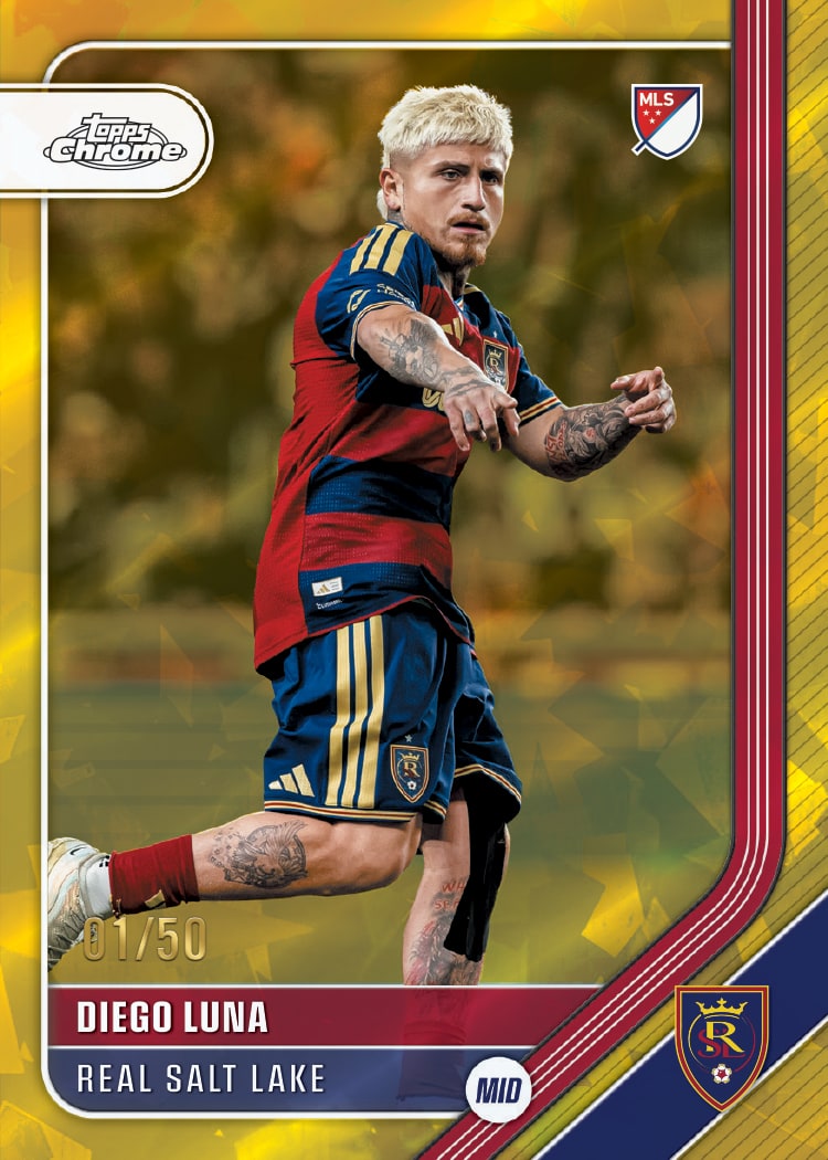2026 Topps Chrome Sapphire MLS Diego Luna Gold Sapphire numbered 01/50
