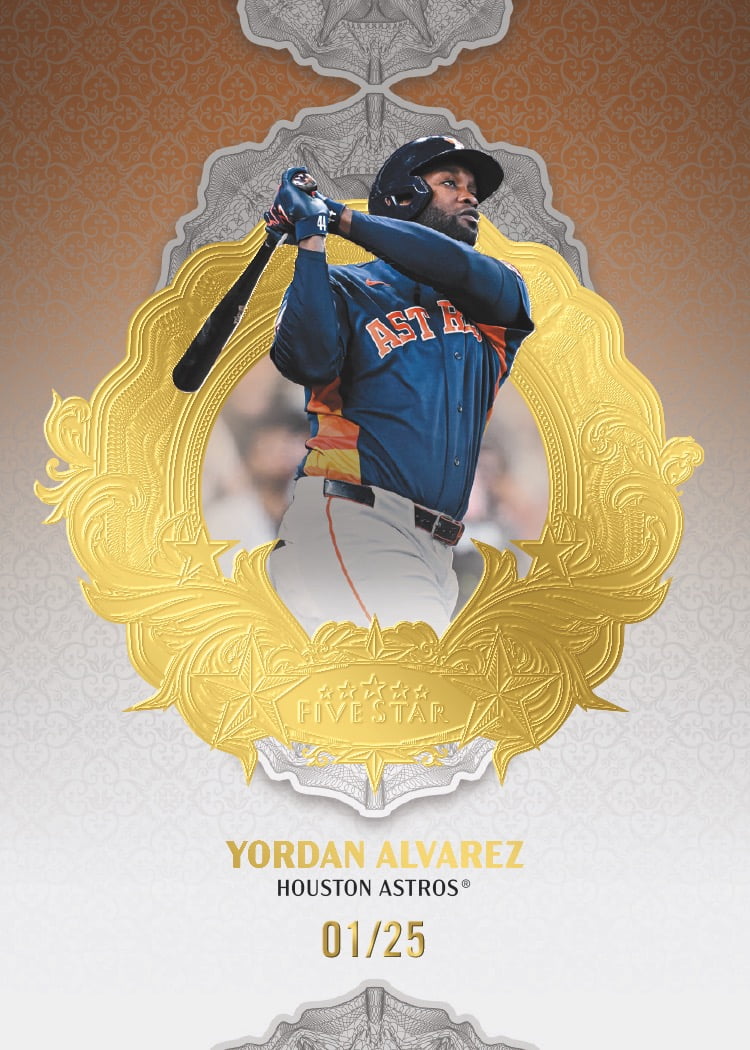 2026 Topps Five Star Baseball Yordan Alvarez base card Amber numbered 01/25