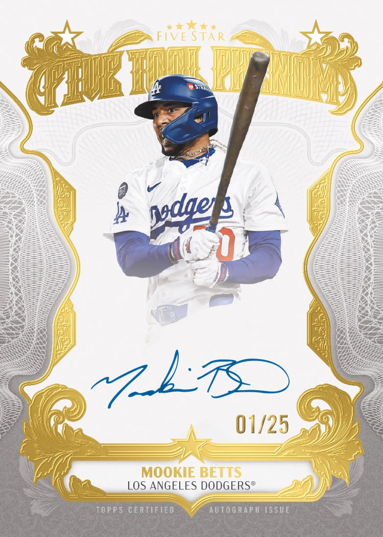 2026 Topps Five Star Baseball Mookie Betts Five Tool Phenom autograph numbered 01/25