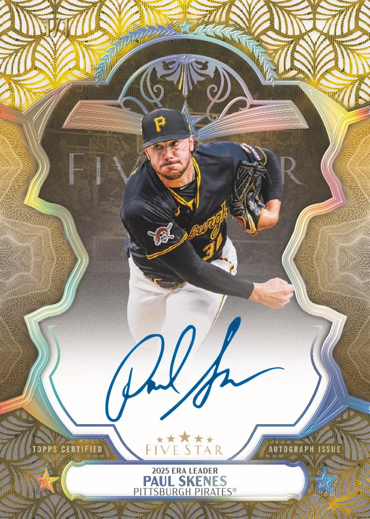 2026 Topps Five Star Baseball Paul Skenes Leaderboard Legend autograph FoilFractor numbered 1/1