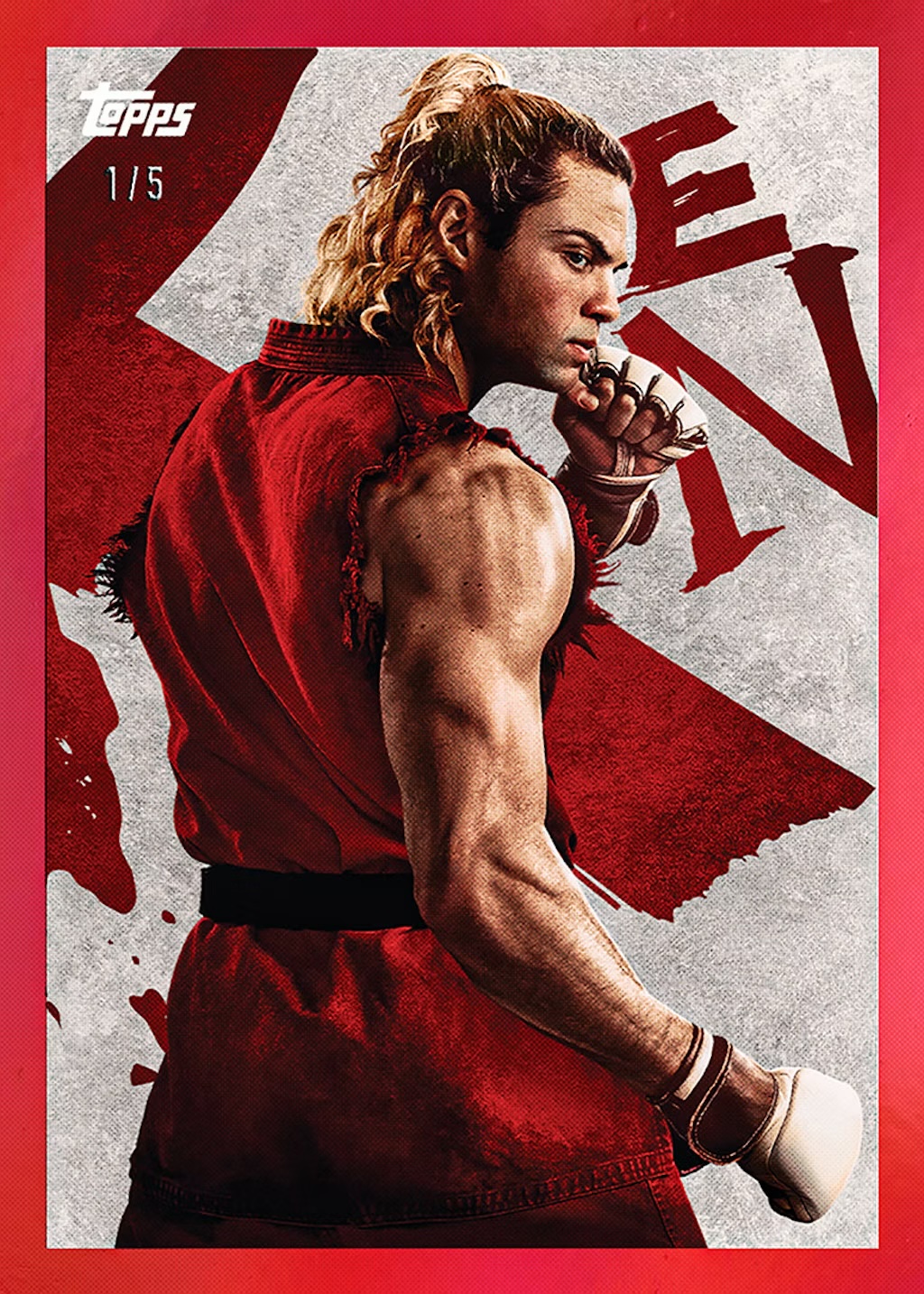 2026 Topps x Street Fighter Ken Red Foil numbered 1/5
