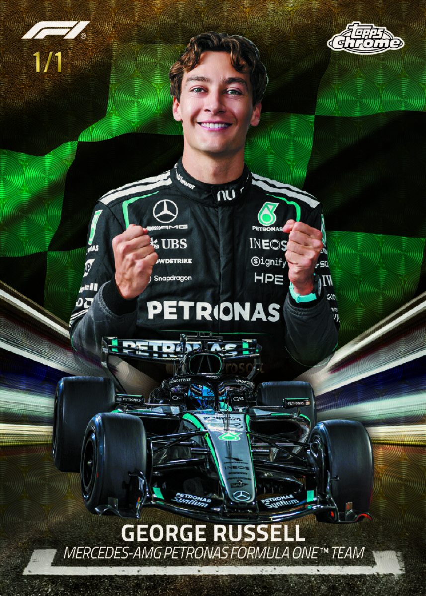 2026 Topps Chrome Formula 1 George Russell The Grid SuperFractor 1/1